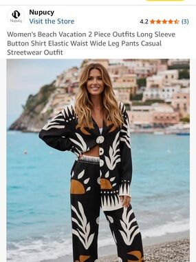 Two-Piece Button Shirt & Wide Leg Pant set